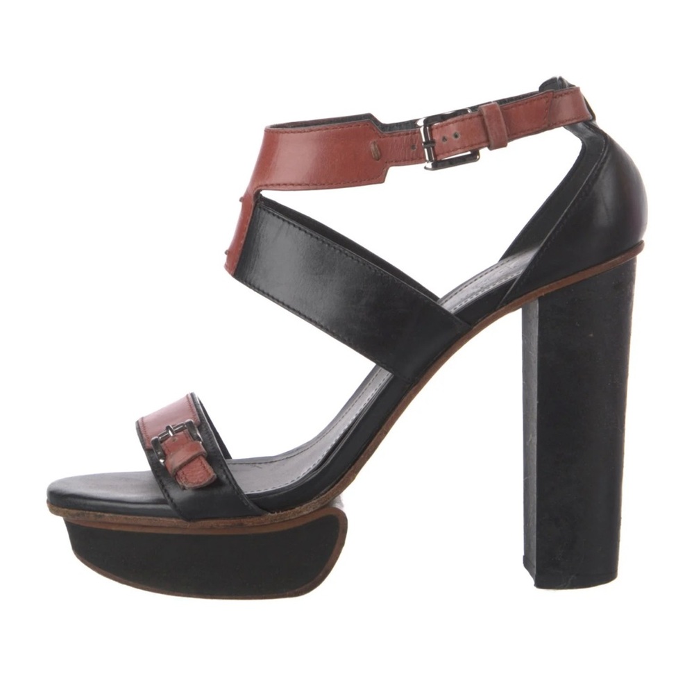 Tod's Black and Brown Heeled Sandals Sz 38 comfy and stylish